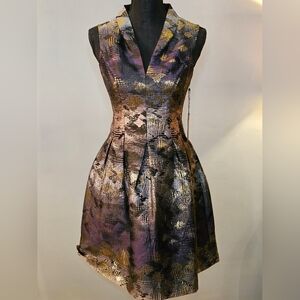 Elegant Purple and Gold Women's Dress